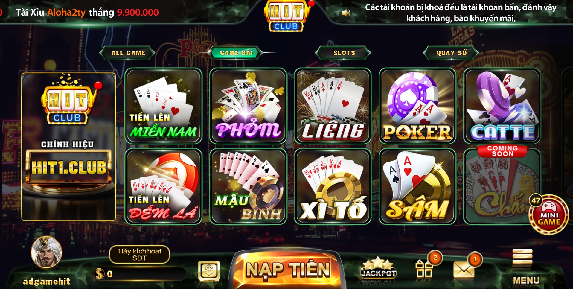 kiếm tiền từ game bài cào