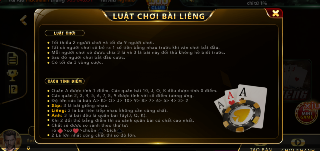 luật chơi liêng